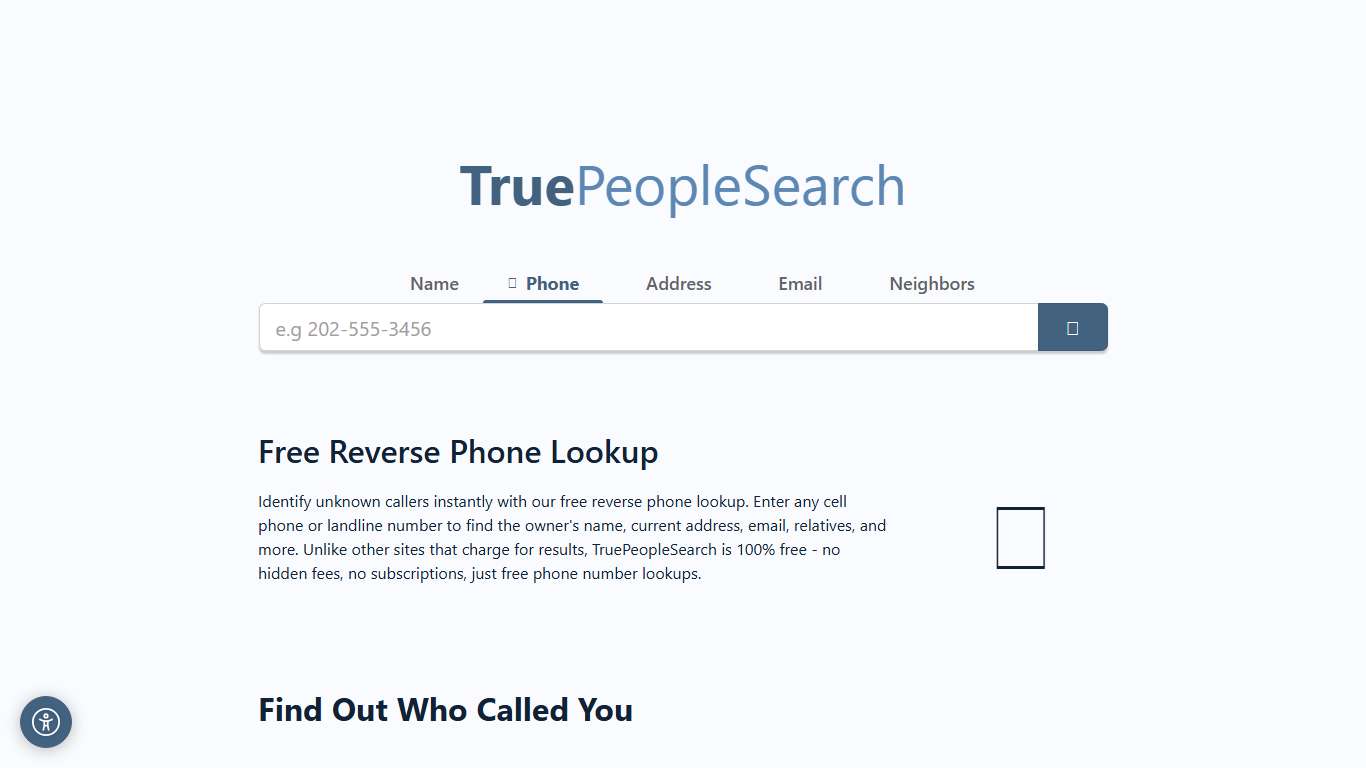 100% Free Reverse Phone Lookup - TruePeopleSearch.com